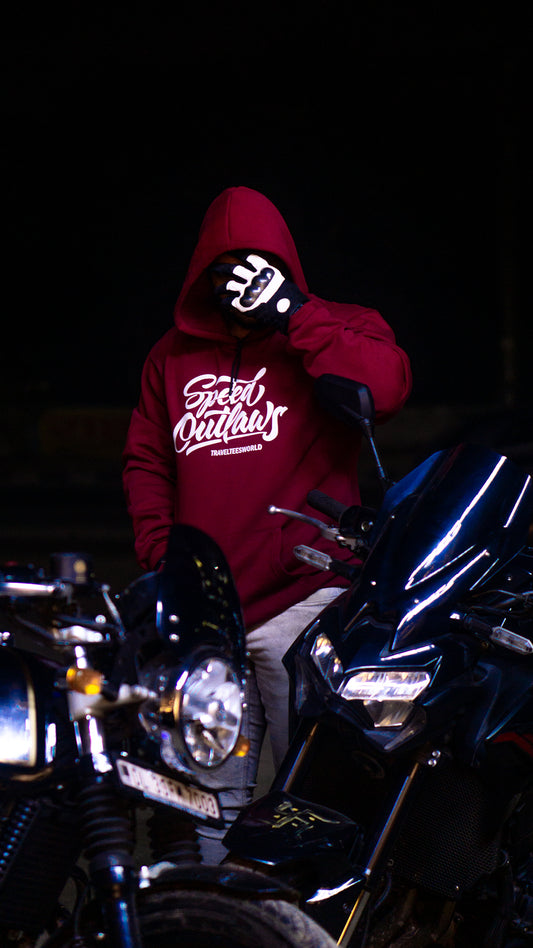 Biker Red Oversized Hoodie - Speed Outlaw