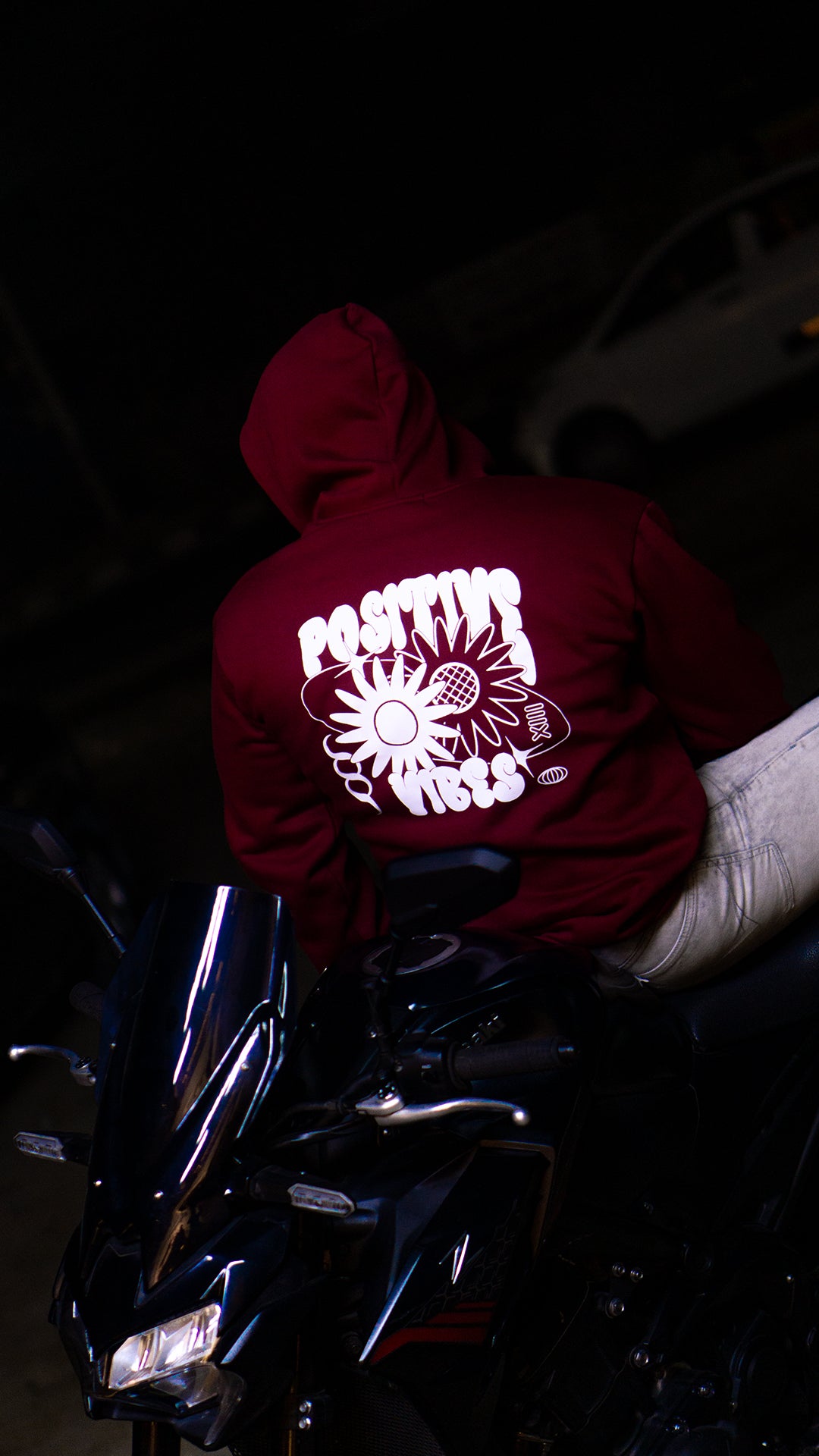 Biker Red Oversized Hoodie - Speed Outlaw