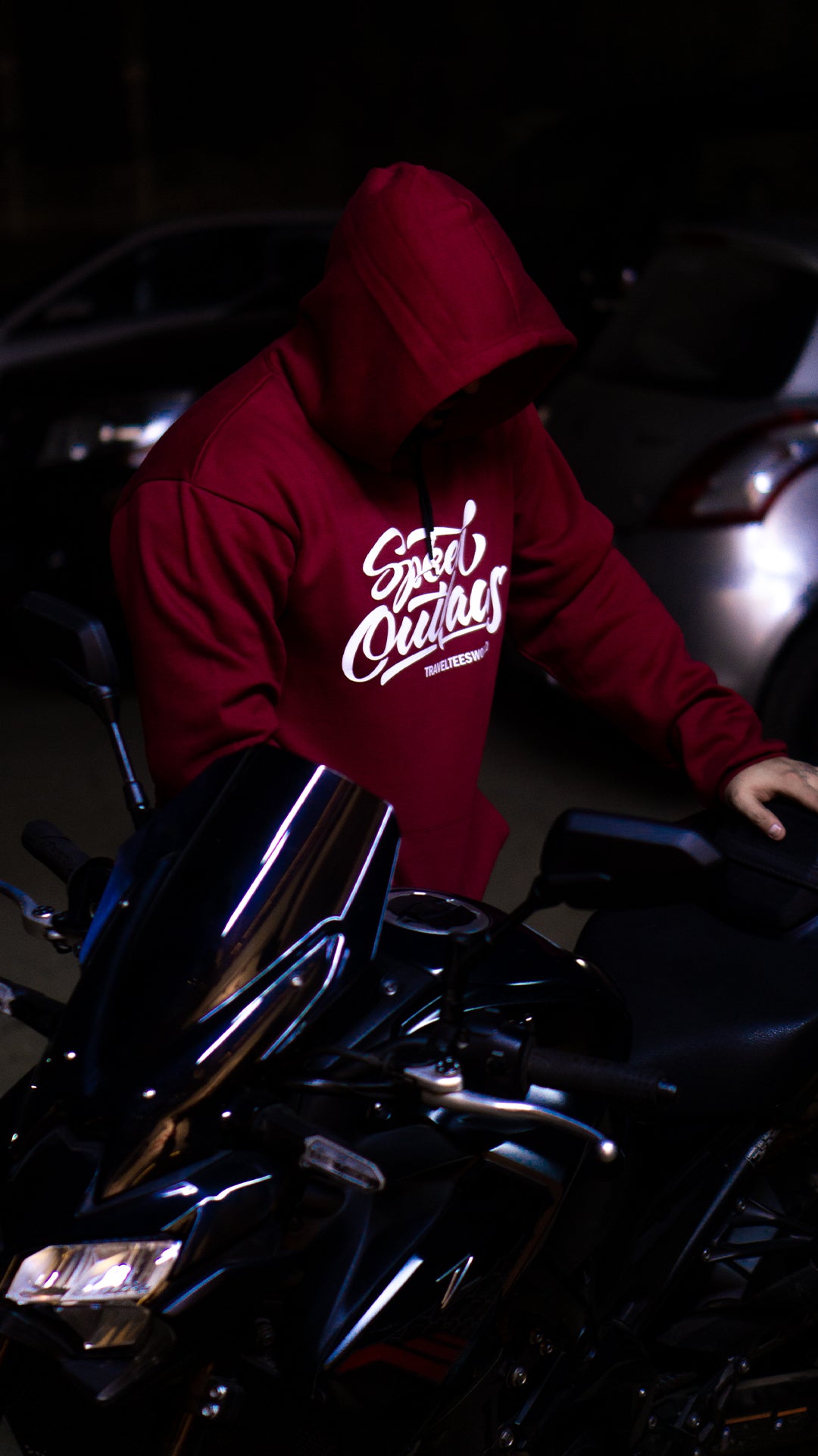 Biker Red Oversized Hoodie - Speed Outlaw