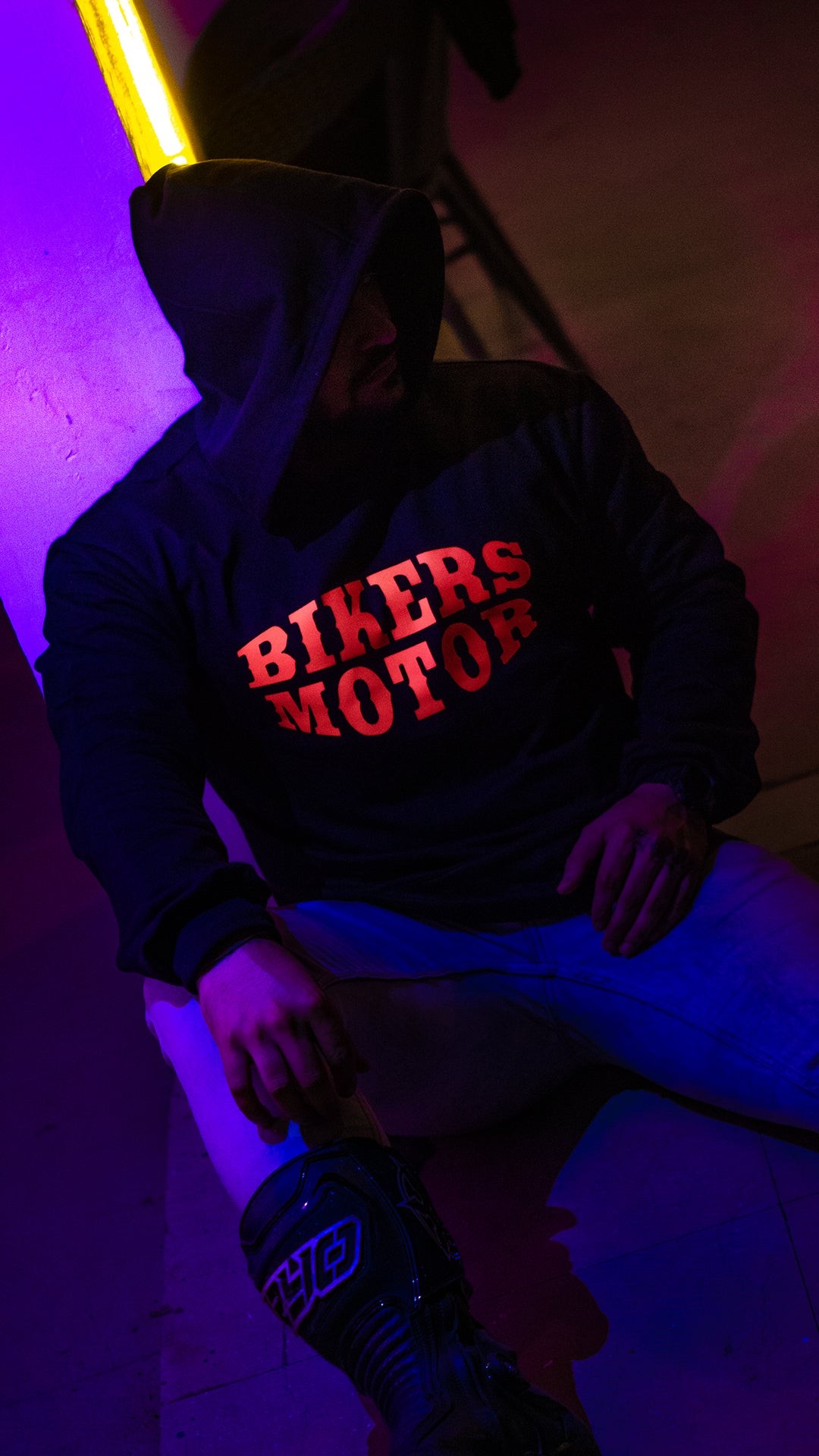 Men's Black Oversized Hoodie - Bikers Motors